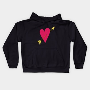 Valentine's Day Cute Heart with arrow through Kids Hoodie